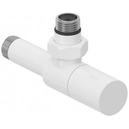 Вентиль, Сунержа, G 1/2" НР х G 1/2" НР, угловой, цилиндр, цвет-белый