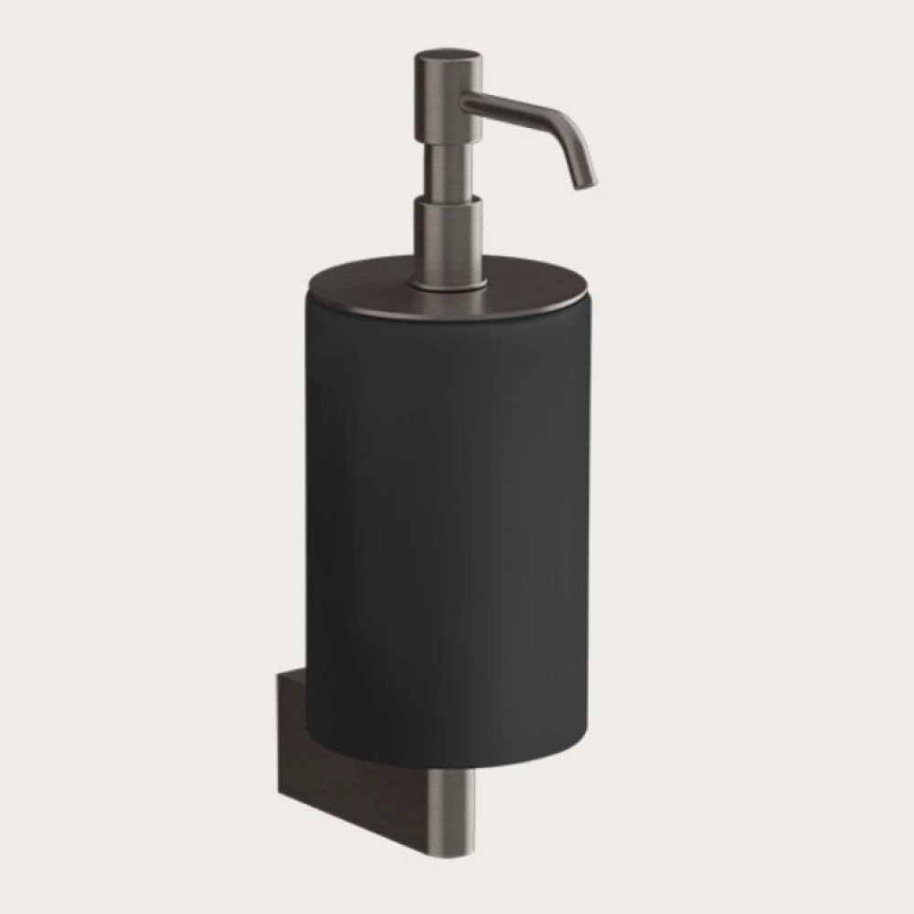 Дозатор для жидкого мыла, Gessi, Origini, шгв 75*127*229, цвет дозатора-Black Metal Brushed PVD/чёрный
