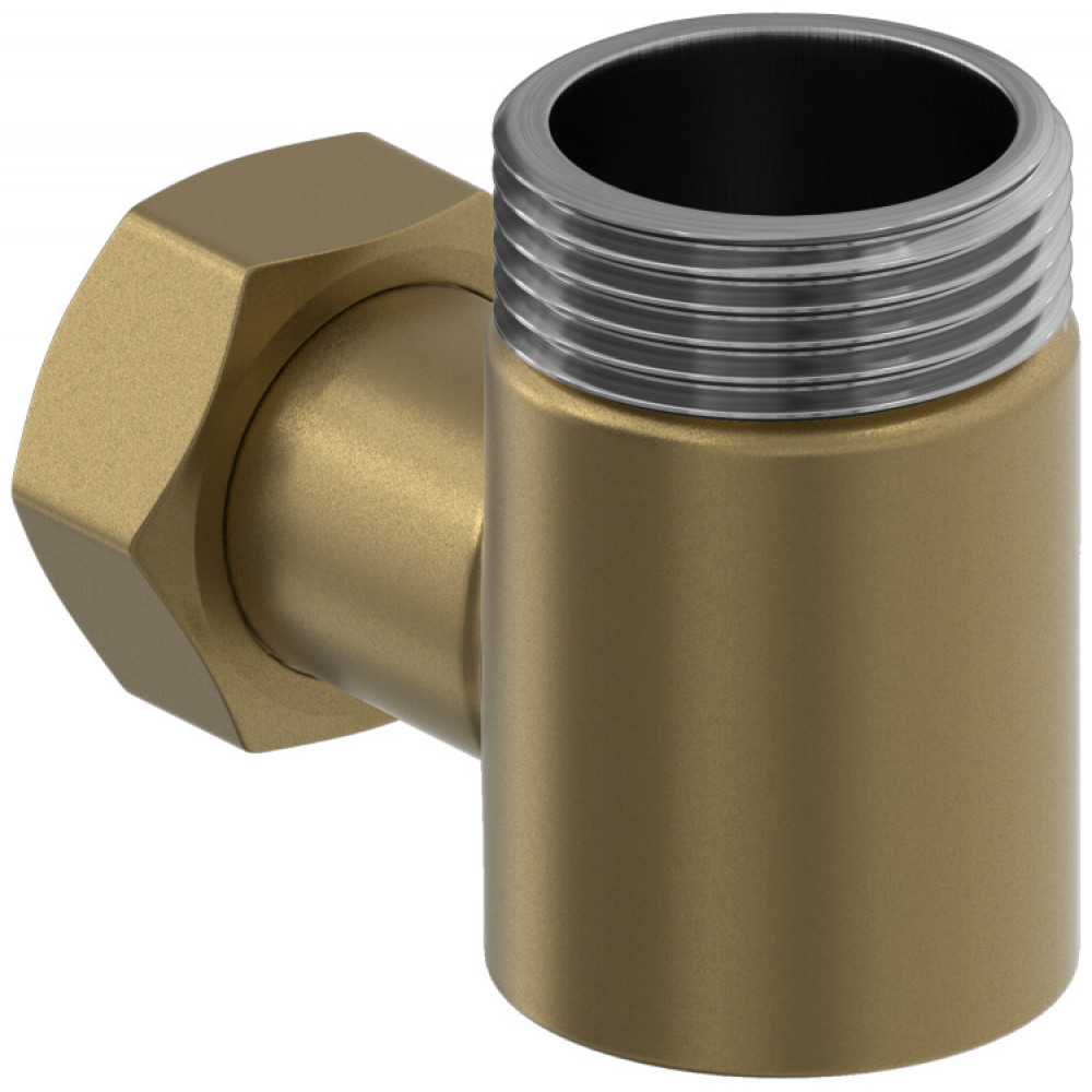 Уголок, Сунержа, переходной, присоединительный размер-НР G 1" / НГ G 3/4", золотой шёлк