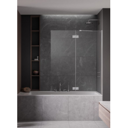 Шторка на ванну, Radaway, Essenza PND II, шв 1400*1500, петли-справа, цвет фурнитуры-хром, цвет стекла-прозрачный, Easy Clean