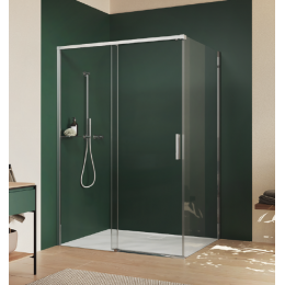 Дверь, Huppe, Vita, шв 1450*2000, петли-справа, блестящее серебро, цвет стекла-прозрачный