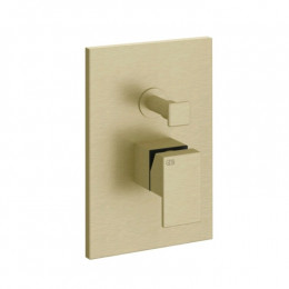 Смеситель для душа, Gessi, Rettangolo, на 2 потребителя, цвет-Brushed Brass PVD