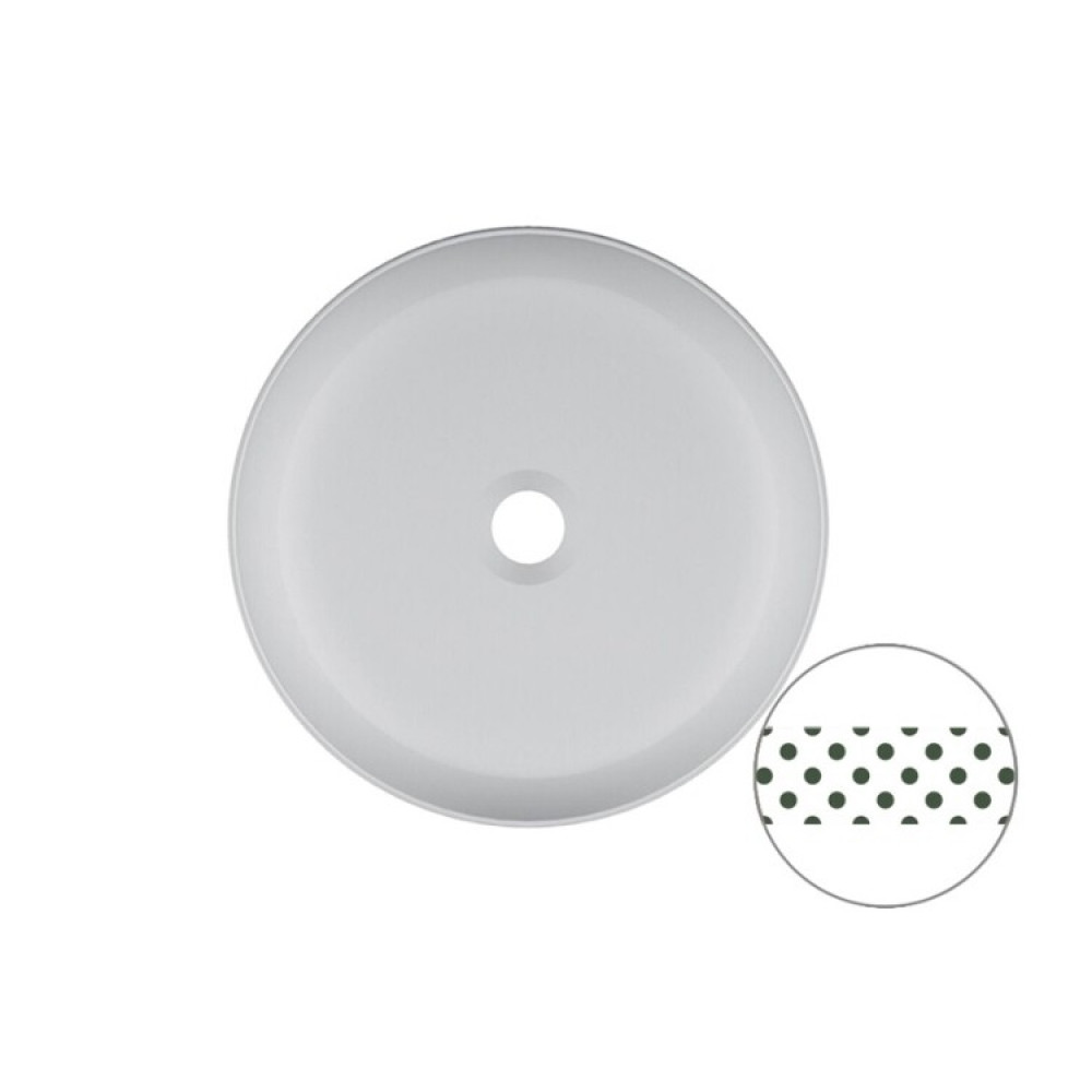 Раковина, Scarabeo, Glam, шгв 390*390*140, отверстия для смесителя-отсутствуют, цвет-белый декор Green pois strip