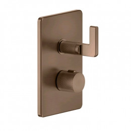 Смеситель для душа, Gessi, Inciso Bath&Shower, на 3 потребителя, цвет-Copper Brushed PVD