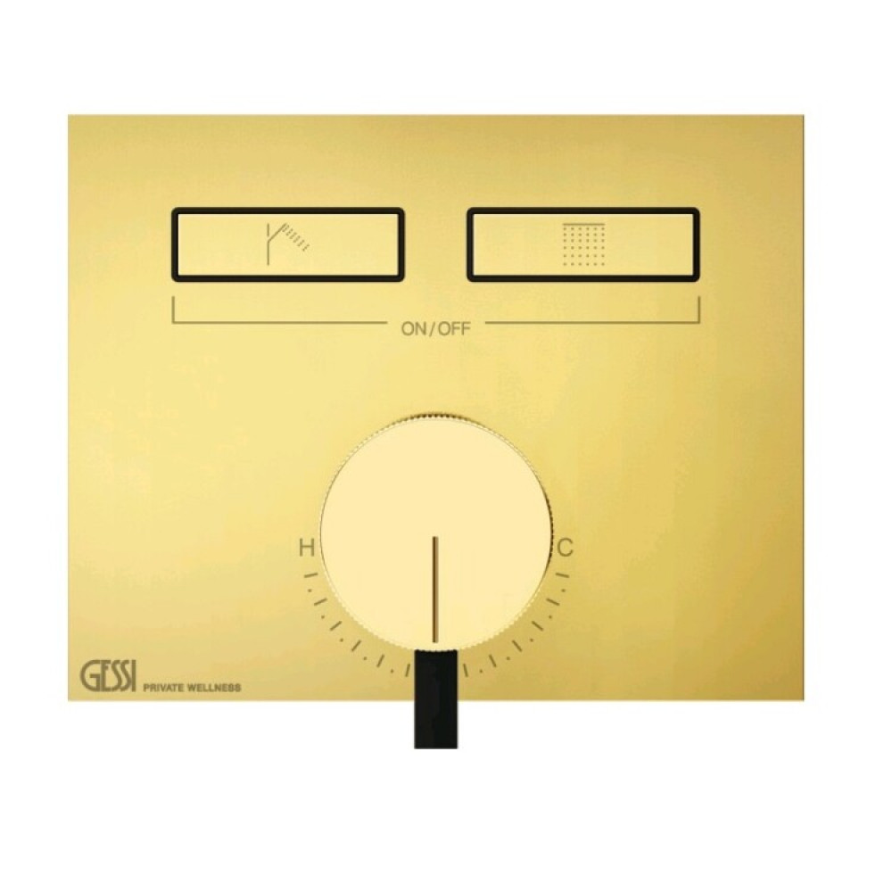 Смеситель для душа, Gessi, HI-FI, на 2 потребителя, цвет-Gold PVD
