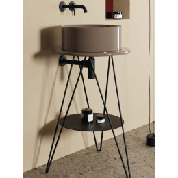 Столешница, Scarabeo, Gustav, круглая, шг 520*520, с вырезом под раковину, цвет-Tobacco glossy