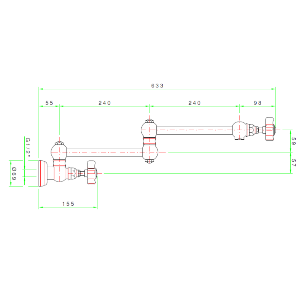 Кран для воды, Nicolazzi, El Capitan, цвет-Brushed Chrome