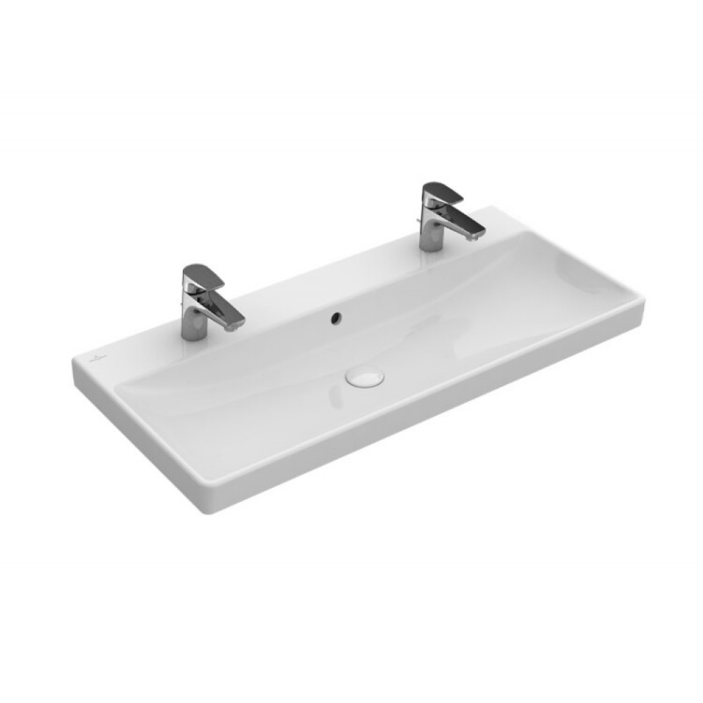 Раковина, Villeroy&Boch, Avento, шг 1000*470, отверстия для смесителя-2, цвет-альпийский белый