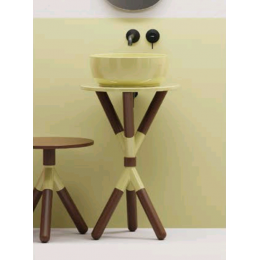 Консоль, Scarabeo, Cross, шгв 520*520*760, цвет-темное дерево (Dark wooden finish)/лайм (Lime)