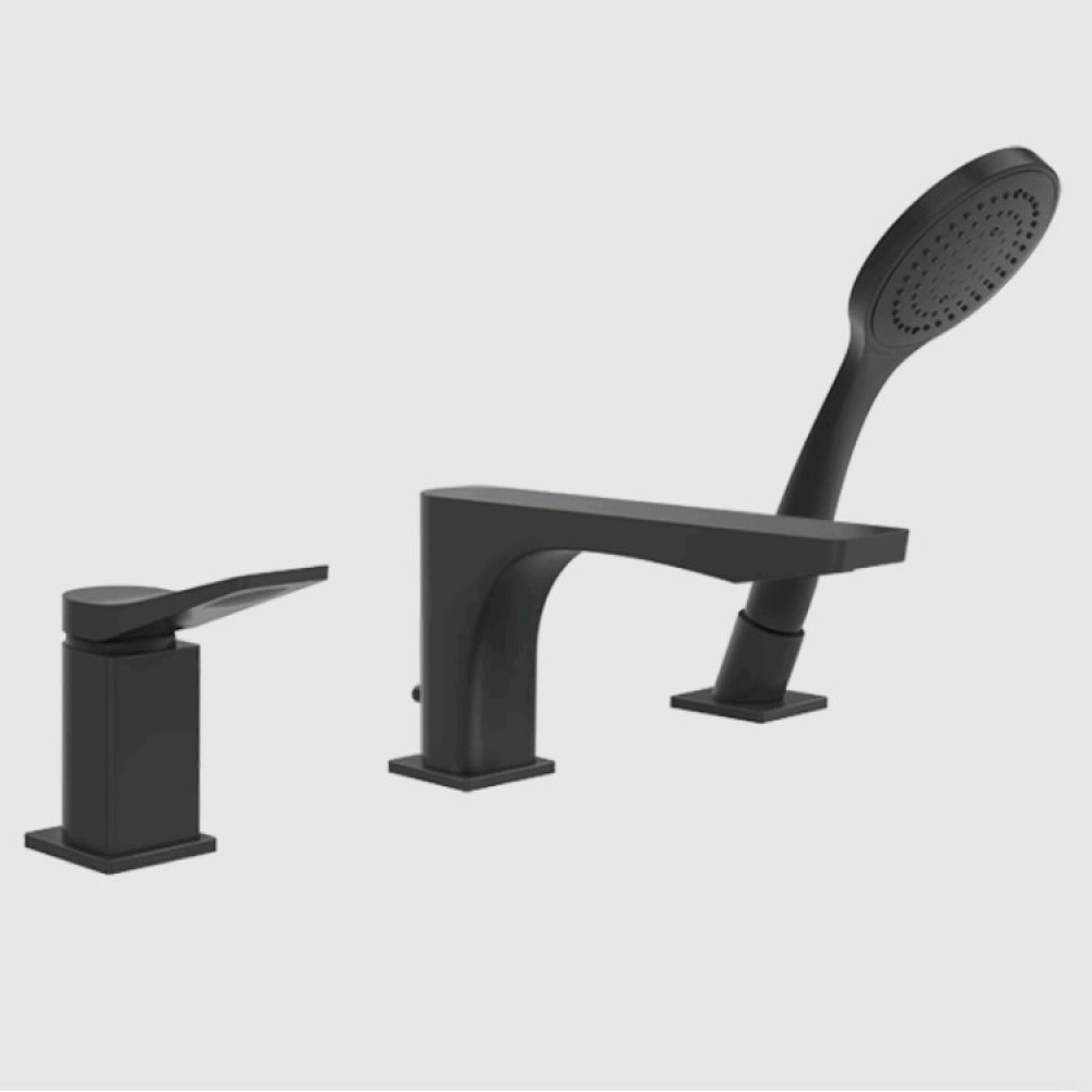 Смеситель для ванны и душа, Gessi, Rilievo, цвет-черный матовый