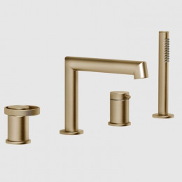 Смеситель для ванны и душа, Gessi, Anello, цвет-Warm Bronze Brushed PVD