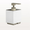 Дозатор для жидкого мыла, Gessi, Rettangolo, шгв 105*118*193, цвет дозатора-Finox Brushed Nickel/белый