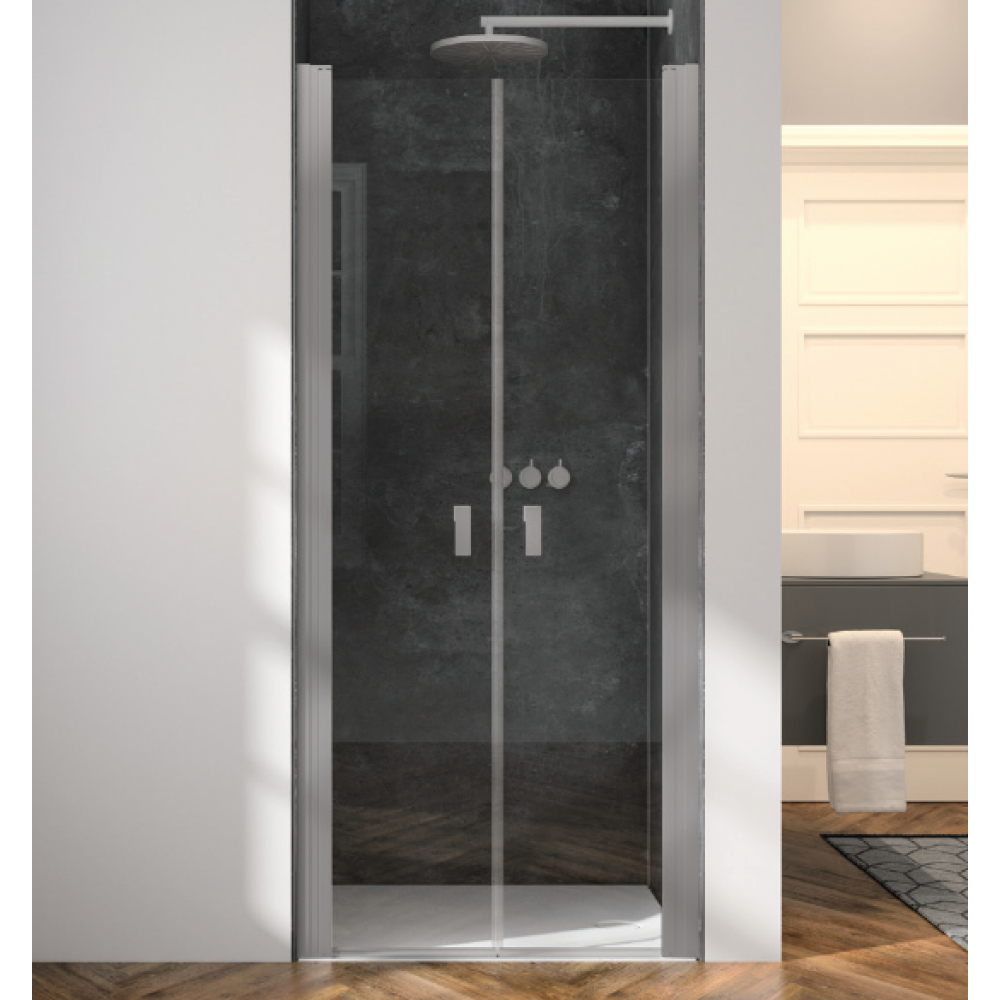 Дверь, Huppe, Design Pure, шв 900*2000, черный матовый, цвет стекла-прозрачный