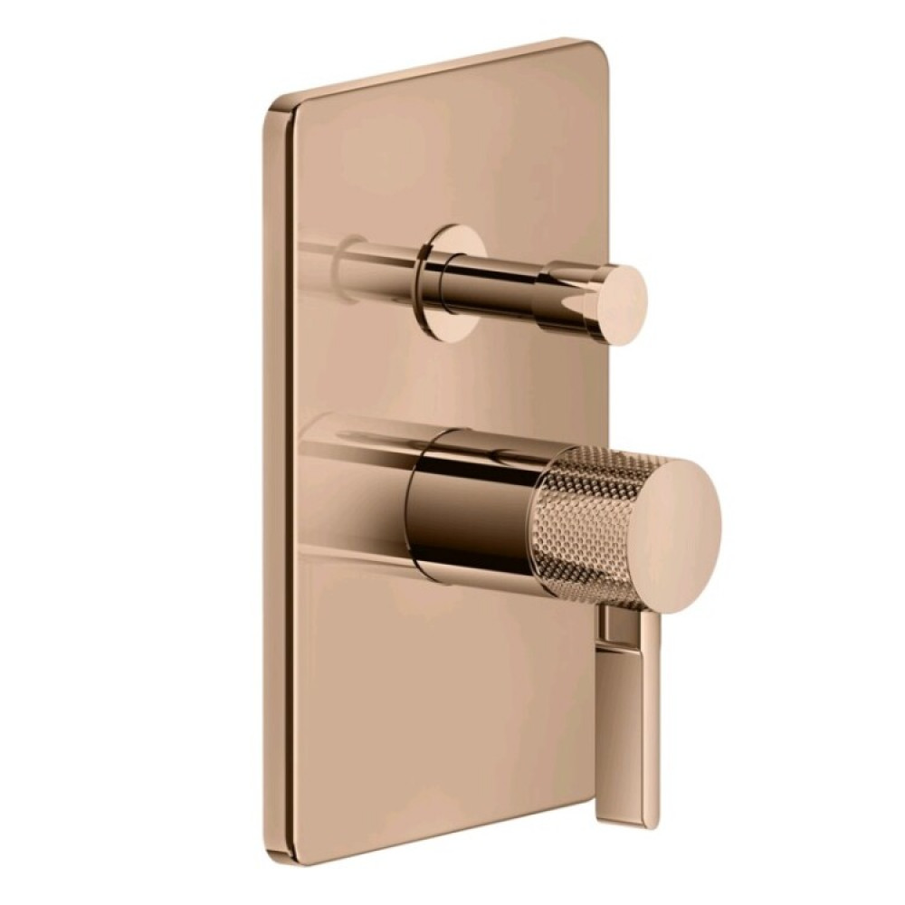 Смеситель для душа, Gessi, Inciso Bath&Shower, на 2 потребителя, цвет-Copper PVD