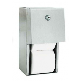 Диспенсер для двух малых рулонов туалетной бумаги, Nofer, шгв 152*170*305, антивандальный, цвет-сталь