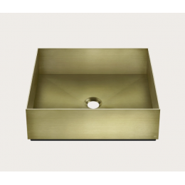 Раковина, Gessi, шгв 400*400*125, отверстия для смесителя-отсутствуют, цвет-Brushed Brass PVD