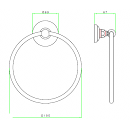 Полотенцедержатель, Nicolazzi, шг 195*67, цвет-Polished Nickel