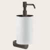 Дозатор для жидкого мыла, Gessi, Rilievo, шгв 75*121*222, цвет дозатора-Black Metal Brushed PVD/белый