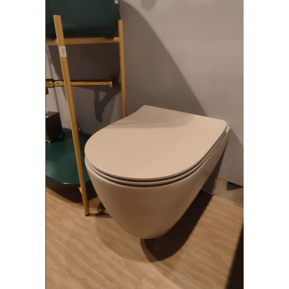 Унитаз, Scarabeo, Moon, подвесной, шгв 360*505*360, с крышкой и набором для креплений, цвет-Sand