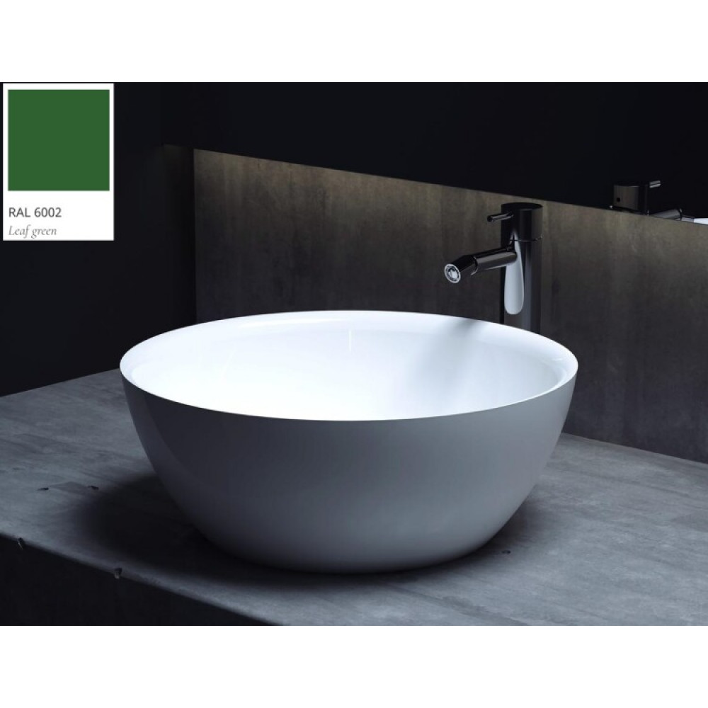 Раковина, Salini, ALDA 02, шгв 425*425*155, отверстия для смесителя-отсутствуют, цвет внутри и снаружи-RAL6002 матовый