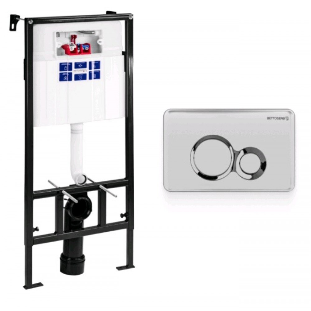 Инсталляция, Bettoserb, Sava Fix Slim, для унитаза, шгв 520*200*1136, цвет клавиши-хром матовый/хром глянцевый