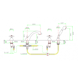 Смеситель для ванны и душа, Nicolazzi, Nuova Brenta, цвет-хром