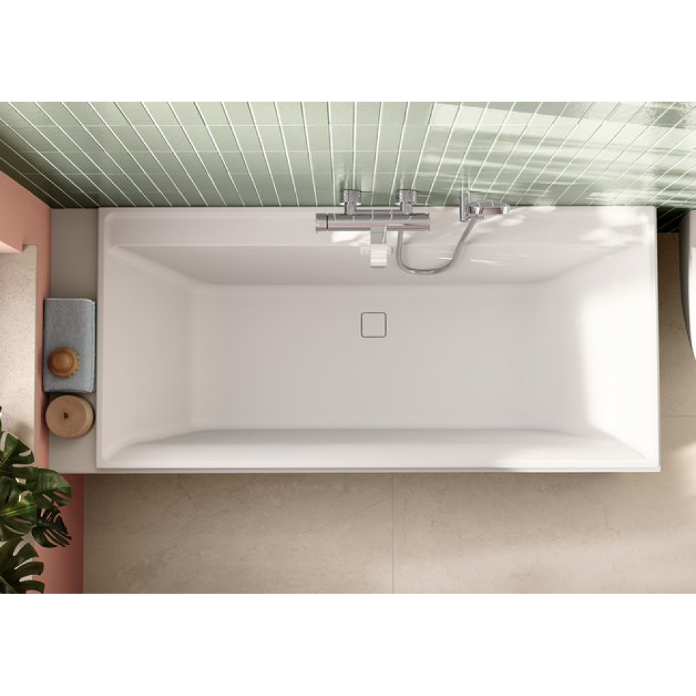 Ванна, Villeroy&Boch, Collaro, шгв 1600*750*470, цвет-камень белый (Stone White)/хром