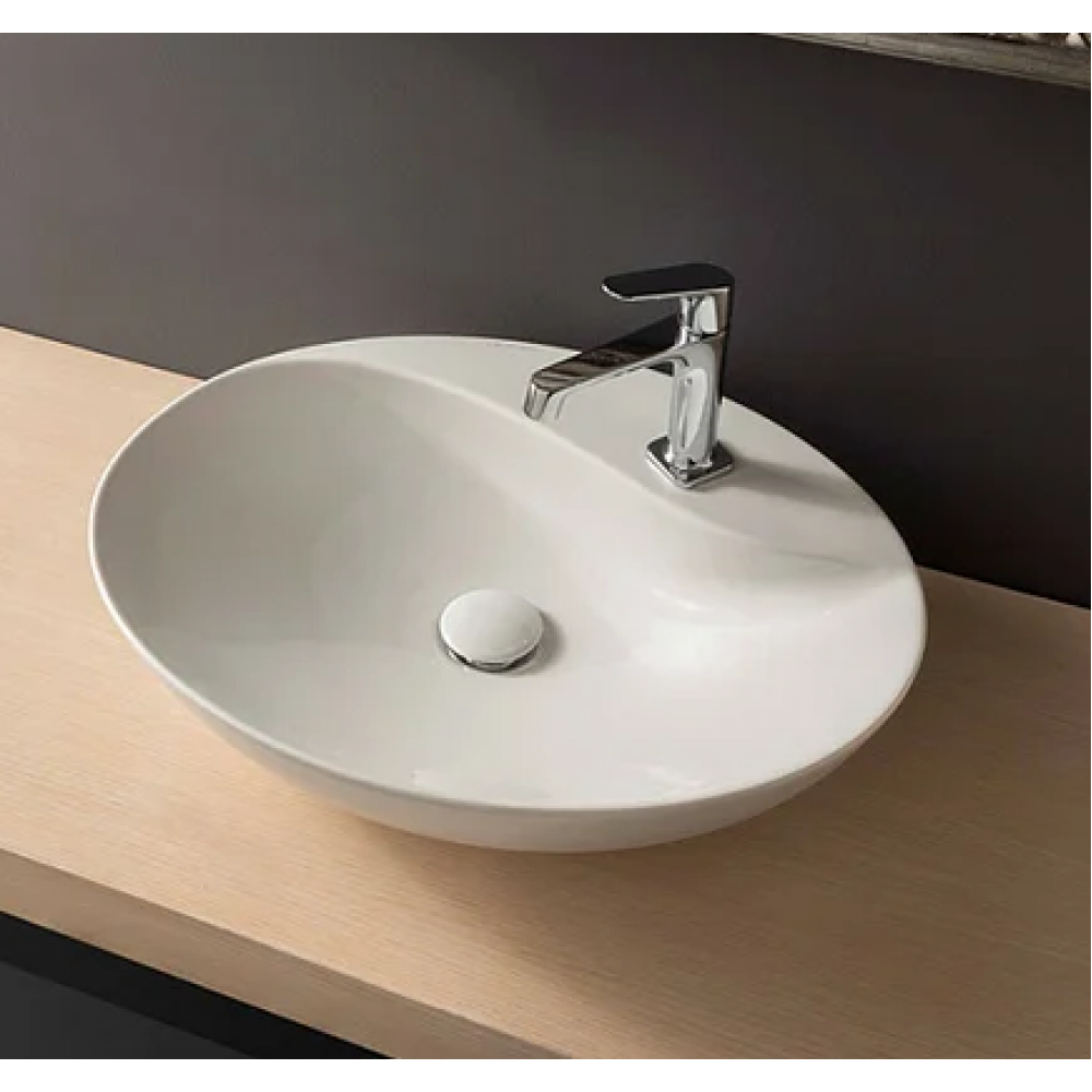 Раковина, Scarabeo, Moai, шгв 550*450*155, отверстия для смесителя-1, цвет-белый