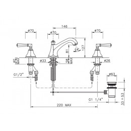 Смеситель для раковины, Nicolazzi, Metal 05, цвет-Bronzed Plated