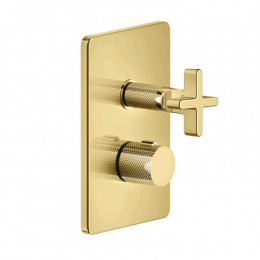 Смеситель для душа, Gessi, Inciso Bath&Shower, на 1 потребитель, цвет-Gold PVD