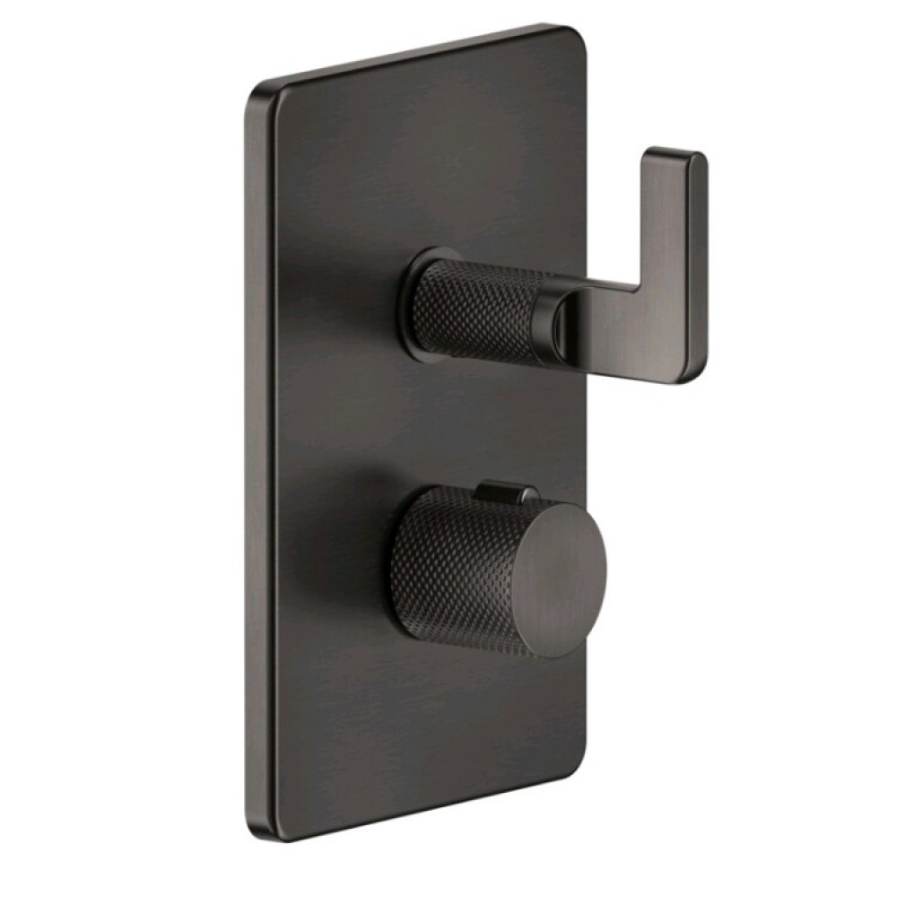 Смеситель для душа, Gessi, Inciso Bath&Shower, на 1 потребитель, цвет-Black Metal Brushed PVD