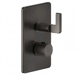 Смеситель для душа, Gessi, Inciso Bath&Shower, на 1 потребитель, цвет-Black Metal Brushed PVD