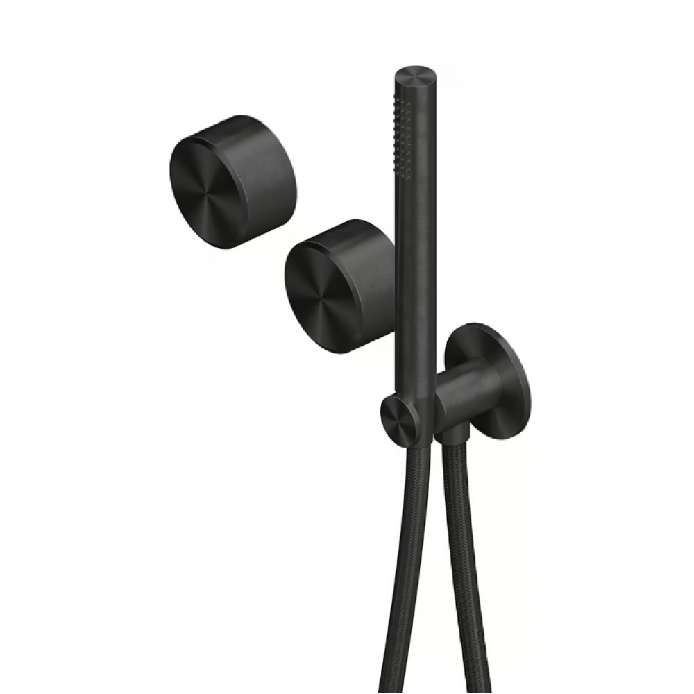 Смеситель для душа, Quadro design, Stereo, на 2 потребителя, цвет-золото светлое (Light Gold)