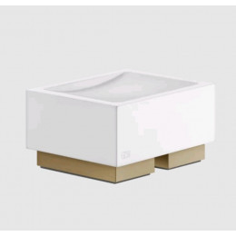 Мыльница, Gessi, Rettangolo, шгв 105*85*56.5, цвет-белый/Warm Bronze Brushed PVD