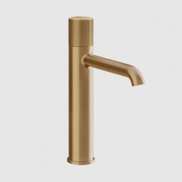 Смеситель для раковины, Gessi, Habito Rigato, цвет-Warm Bronze Brushed PVD