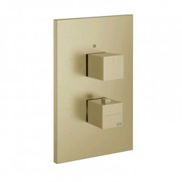 Смеситель для душа, Gessi, Rettangolo shower, на 2 потребителя, цвет-Brushed Brass PVD