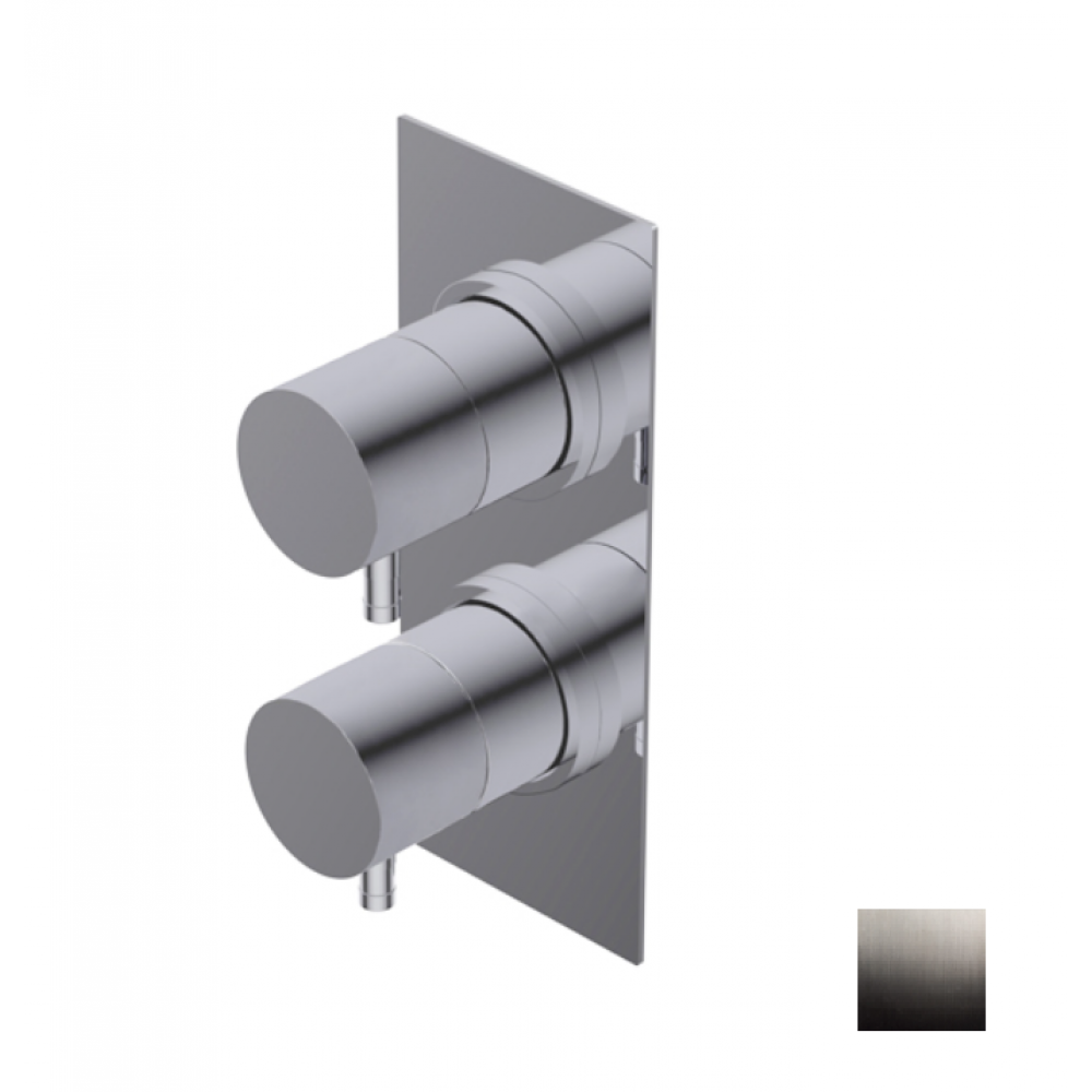Смеситель для душа, Ritmonio, Diametro35, на 2 потребителя, цвет-Brushed Black Chrome