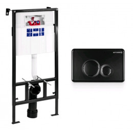 Инсталляция, Bettoserb, Sava Fix Slim, для унитаза, шгв 520*200*1136, цвет клавиши-чёрный матовый