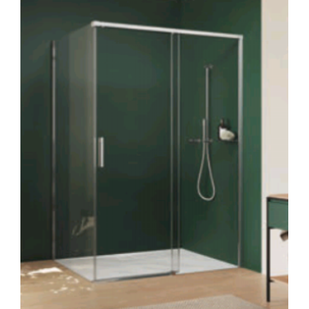 Дверь, Huppe, Vita, шв 1709*2000, петли-справа, серебро с ярким блеском, цвет стекла-прозрачный