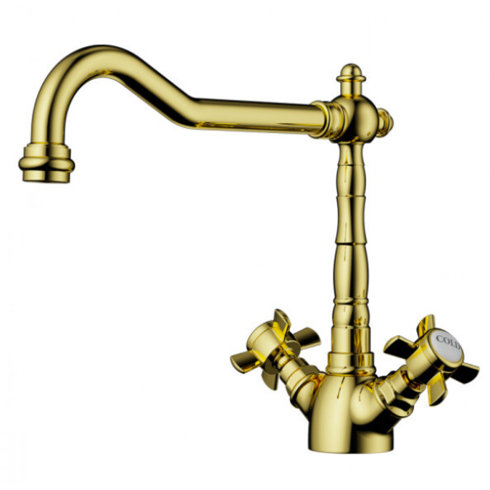 Смеситель для кухни, OMOIKIRI, Tokigawa, цвет-золото