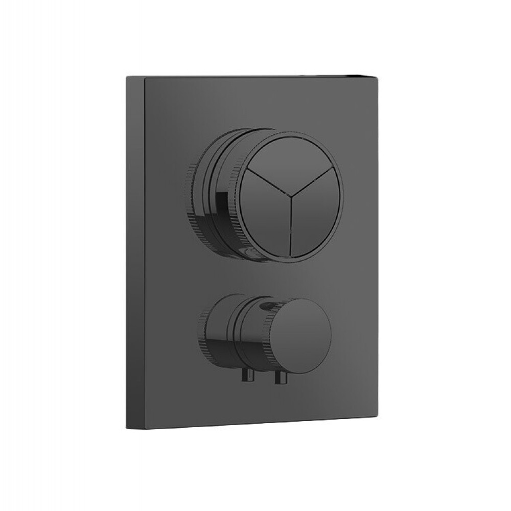 Смеситель для душа, Almar, Core, на 3 потребителя, цвет-Absolute Black Brushed PVD (Товар заказной, возврату не подлежит)