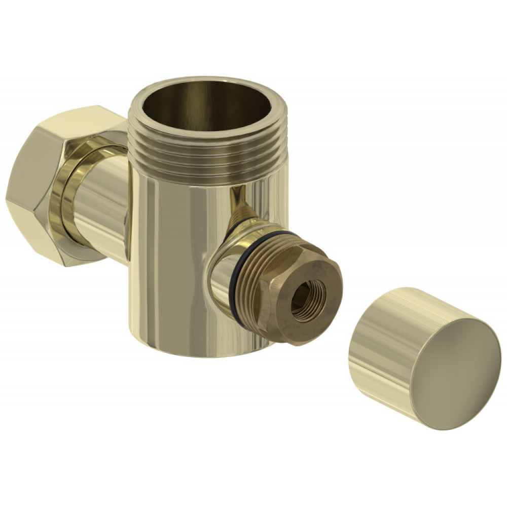 Вентиль, Сунержа, НР G 1" / НГ G 3/4", угловой, под шестигранник, цвет-шампань