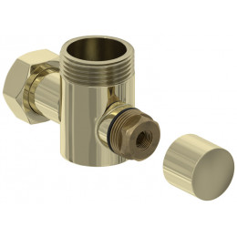 Вентиль, Сунержа, НР G 1" / НГ G 3/4", угловой, под шестигранник, цвет-шампань