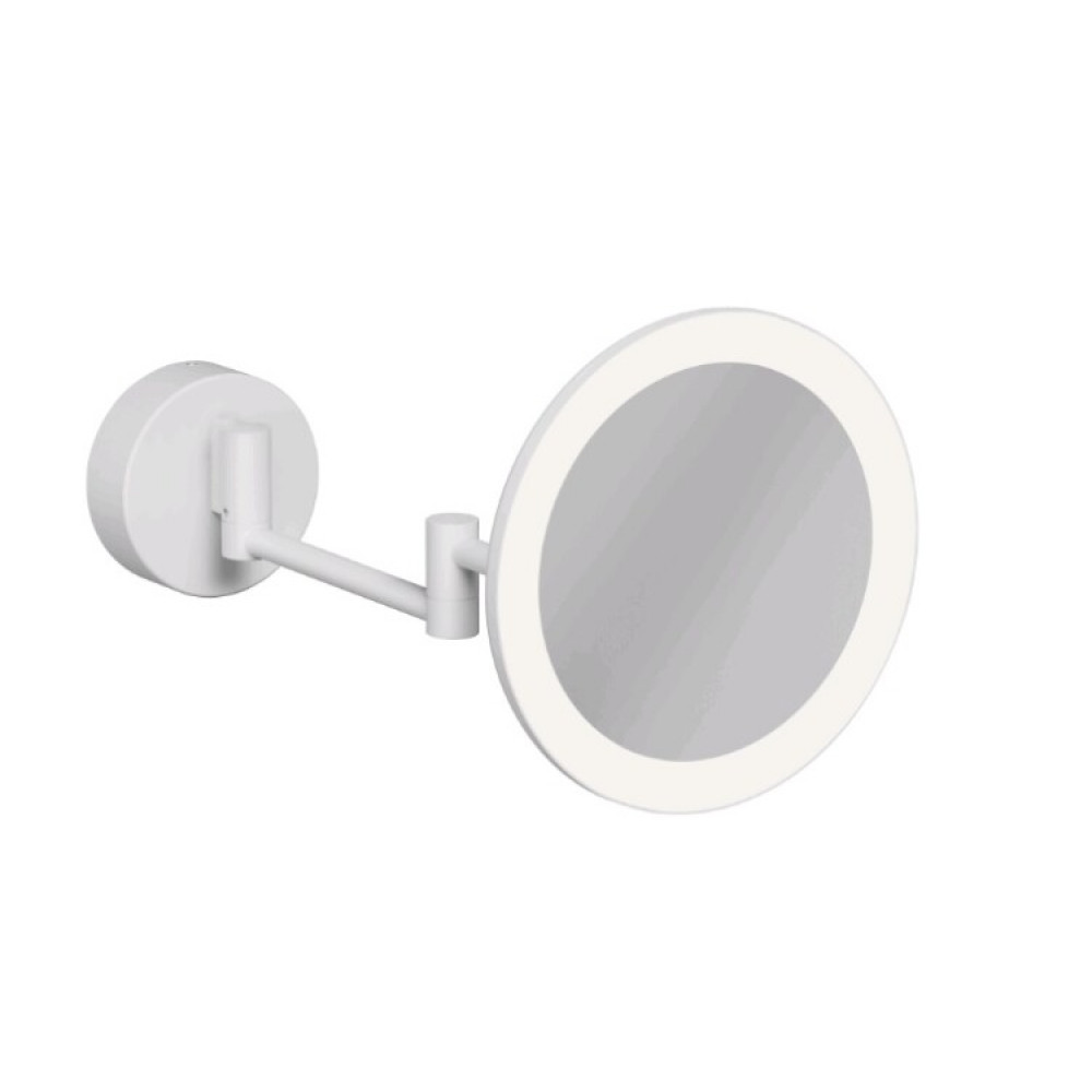 Косметическое зеркало, Kludi, VELA R, с подсветкой, цвет-белый матовый