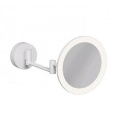 Косметическое зеркало, Kludi, VELA R, с подсветкой, цвет-белый матовый