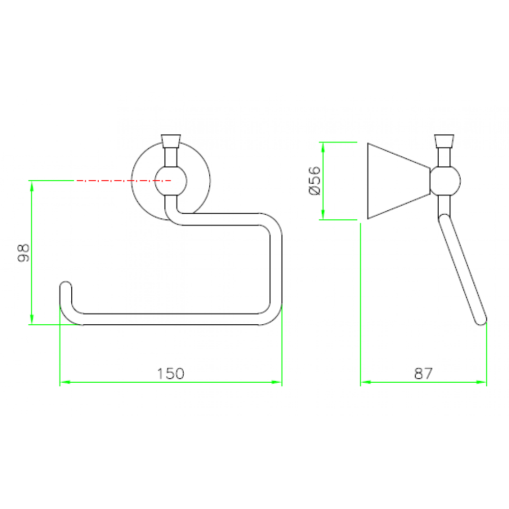 Бумагодержатель, Nicolazzi, шг 150*87, цвет-Polished Nickel