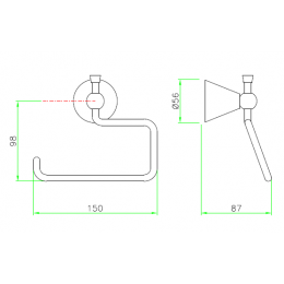 Бумагодержатель, Nicolazzi, шг 150*87, цвет-Polished Nickel