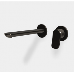 Смеситель для раковины, Fima Carlo Frattini, Flo', цвет-брашированный чёрный хром