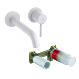 Смеситель для раковины, Kludi, BOZZ SET, цвет-белый матовый (Matt White, Bianco Opaco)