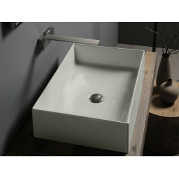 Раковина, Scarabeo, Teorema 2.0, шгв 600*400*140, отверстия для смесителя-отсутствуют, цвет-Pearl